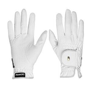 Roeckl Sports Roeck-Grip Equestrian Riding Gloves - White Size 6.5
